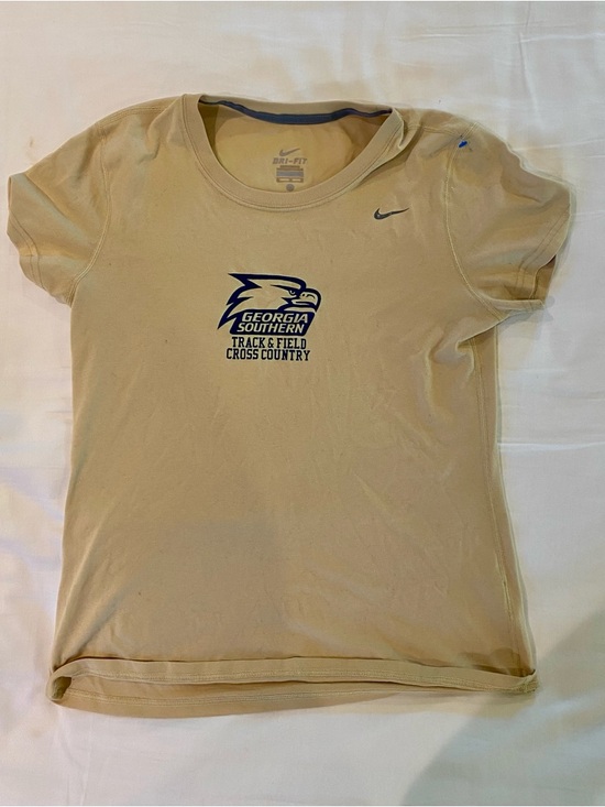 Nike Other - Nike Tan Short Sleeve Georgia Southern Track Tee with Navy Logo